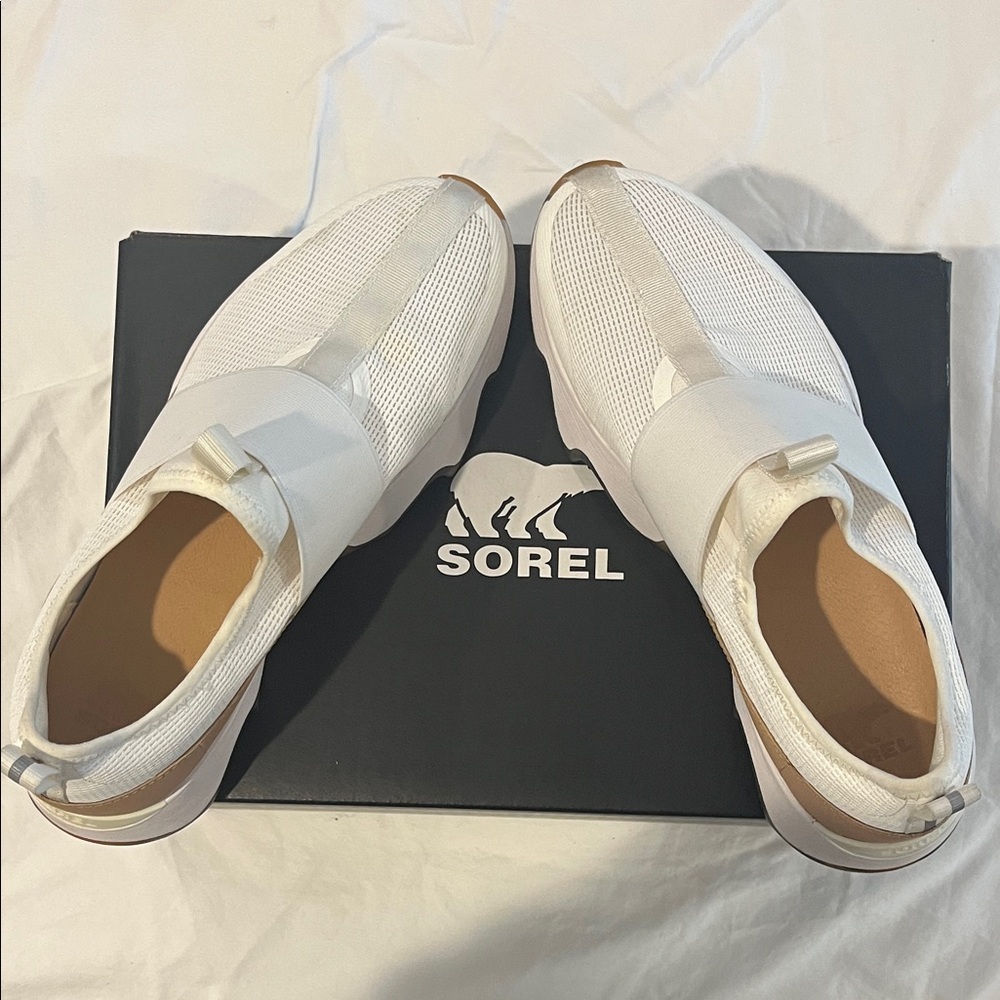 Sorel White Mesh Slip-Ons